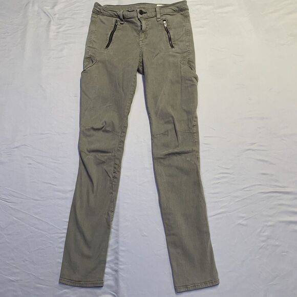 Rag & Bone Skinny Jeans Size 26 Dist Army Green Stretch Denim W1541O337 - Picture 1 of 13
